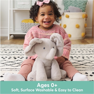 GUND Bebê Animado Flappy O Elefante Plush, Cantando Brinquedo de Bebê de Animais Recheados para Idades 0 e Mais, Cinza, 12&quot;