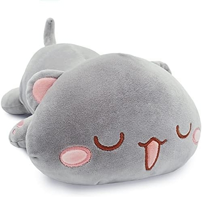 Onsoyours Kitten Cute Plush Toy 25.5 &quot; Animal de estimação recheado Kitty Anime Soft Cat Large Plush Pillow para crianças (Branco A, 25.5