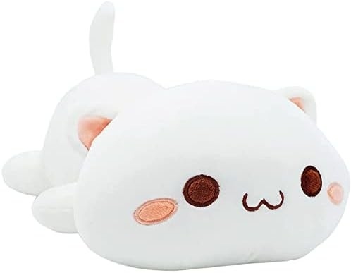 Onsoyours Kitten Cute Plush Toy 25.5 &quot; Animal de estimação recheado Kitty Anime Soft Cat Large Plush Pillow para crianças (Branco A, 25.5