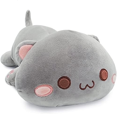 Onsoyours Kitten Cute Plush Toy 25.5 &quot; Animal de estimação recheado Kitty Anime Soft Cat Large Plush Pillow para crianças (Branco A, 25.5