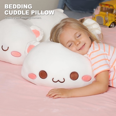 Onsoyours Kitten Cute Plush Toy 25.5 &quot; Animal de estimação recheado Kitty Anime Soft Cat Large Plush Pillow para crianças (Branco A, 25.5