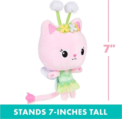 Gabby's Dollhouse, 7 polegadas Kitty Fairy Purr-ific Brinquedo de Pelúcia, Brinquedos para Crianças de 3 anos ou mais