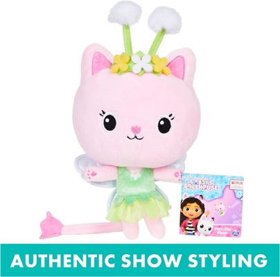 Gabby's Dollhouse, 7 polegadas Kitty Fairy Purr-ific Brinquedo de Pelúcia, Brinquedos para Crianças de 3 anos ou mais