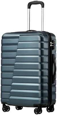 Maleta PC ABS TSA bagagem 3 peças Conjunto de fechadura giratório Carregar (azul azul)