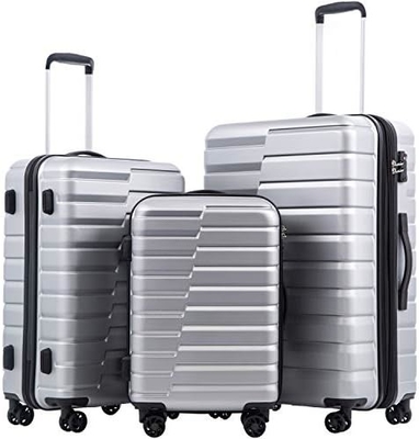 Maleta PC ABS TSA bagagem 3 peças Conjunto de fechadura giratório Carregar (azul azul)