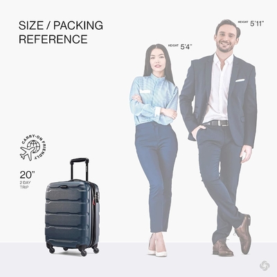 Omni PC Hardside bagagem expansível com rodas giratórias, Carry-On 20 polegadas, azul