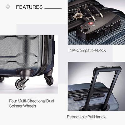 Omni PC Hardside bagagem expansível com rodas giratórias, Carry-On 20 polegadas, azul