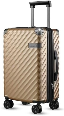Carry On Baggage 22x14x9 Companhia aérea aprovada - 35L de policarbonato maleta de casca dura expansível com rodas giratórias