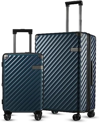 Carry On Baggage 22x14x9 Companhia aérea aprovada - 35L de policarbonato maleta de casca dura expansível com rodas giratórias