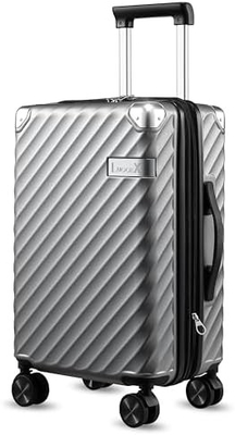 Carry On Baggage 22x14x9 Companhia aérea aprovada - 35L de policarbonato maleta de casca dura expansível com rodas giratórias