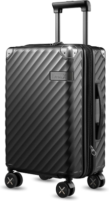 Carry On Baggage 22x14x9 Companhia aérea aprovada - 35L de policarbonato maleta de casca dura expansível com rodas giratórias