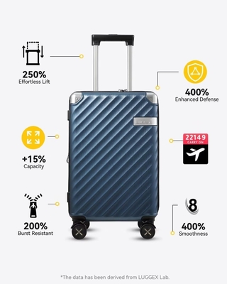 Carry On Baggage 22x14x9 Companhia aérea aprovada - 35L de policarbonato maleta de casca dura expansível com rodas giratórias