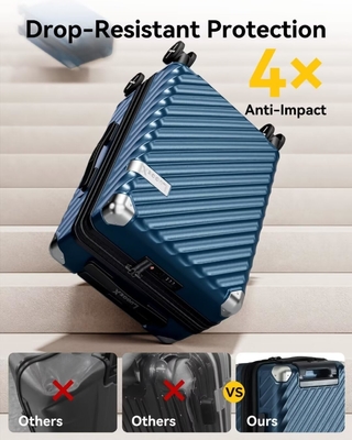 Carry On Baggage 22x14x9 Companhia aérea aprovada - 35L de policarbonato maleta de casca dura expansível com rodas giratórias