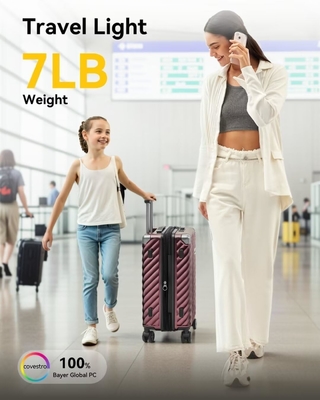 Carry On Baggage 22x14x9 Companhia aérea aprovada - 35L de policarbonato maleta de casca dura expansível com rodas giratórias
