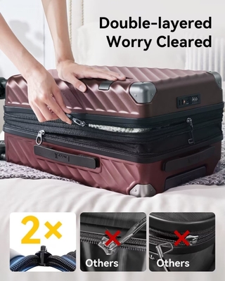 Carry On Baggage 22x14x9 Companhia aérea aprovada - 35L de policarbonato maleta de casca dura expansível com rodas giratórias