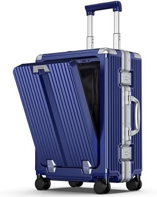 Bagagem de transporte, mala de carapaça dura com rodas giratórias de 360°, mala embarcada de avião e fechaduras duplas de fechadura.