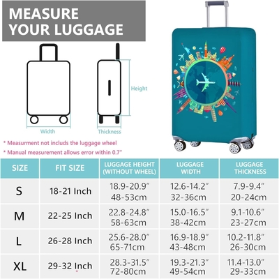 Protector de maleta de viagem para maleta Tsa aprovado, protector de maleta de maleta de 18 a 32 polegadas