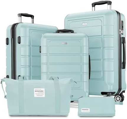 Conjunto de bagagem PC+ABS Expandivel Maleta durável Rodas duplas TSA Bloquear 3pcs Vinho tinto