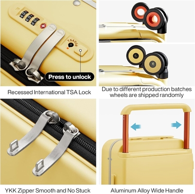 Bagagem Larga Manobra Luxo Design Valiança de Viagem de Rolamento PC Hardside com Alumínio Quadro Rodas Spinner ocos,