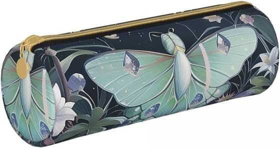 Caixa de lápis de borboleta para mulheres Bolsa de caneta cilindro pequeno fecho de transporte simples resistente leve para saco de armazenamento