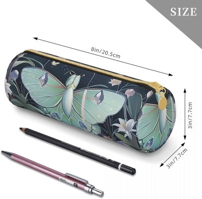 Caixa de lápis de borboleta para mulheres Bolsa de caneta cilindro pequeno fecho de transporte simples resistente leve para saco de armazenamento