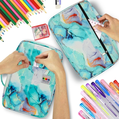 300 slots caixa de lápis de cor - organizador de caixa de caneta com envoltório e fecho, suporte de camadas múltiplas para Prismacolor caneta colorida