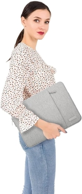 Saco de manga para laptop Compatível com MacBook Air 13 M3 A3113 M2 /Pro 13 M2 M1,Caixa vertical de poliéster com bolso, cinza