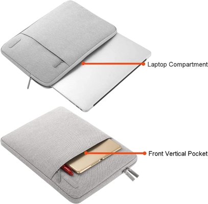 Saco de manga para laptop Compatível com MacBook Air 13 M3 A3113 M2 /Pro 13 M2 M1,Caixa vertical de poliéster com bolso, cinza