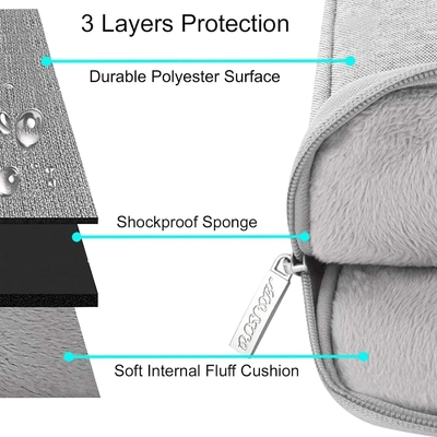 Saco de manga para laptop Compatível com MacBook Air 13 M3 A3113 M2 /Pro 13 M2 M1,Caixa vertical de poliéster com bolso, cinza