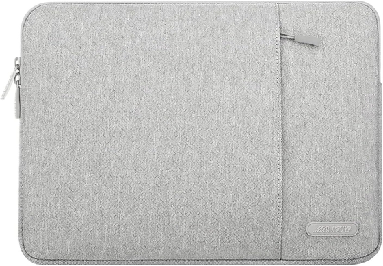Saco de manga para laptop Compatível com MacBook Air 13 M3 A3113 M2 /Pro 13 M2 M1,Caixa vertical de poliéster com bolso, cinza