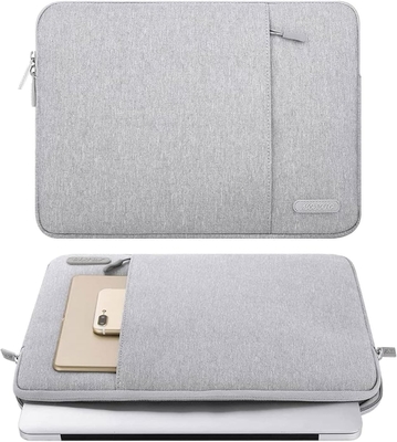 Saco de manga para laptop Compatível com MacBook Air 13 M3 A3113 M2 /Pro 13 M2 M1,Caixa vertical de poliéster com bolso, cinza