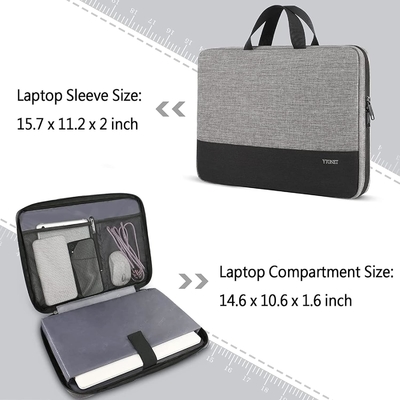 Caixa de portátil, 15.6 polegadas TSA Bolsa de portátil Laptop Manga de portátil Resistente à água Caixa de computador Laptop Carrying Case