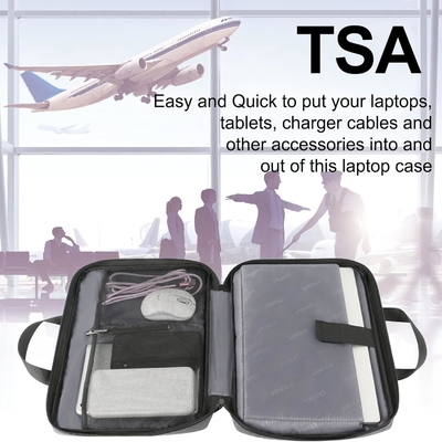 Caixa de portátil, 15.6 polegadas TSA Bolsa de portátil Laptop Manga de portátil Resistente à água Caixa de computador Laptop Carrying Case