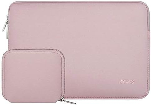 Manga de laptop Compatível com MacBook Air/Pro, notebook de 13 a 13,3 polegadas, saco de neoprene com caixa pequena, albaricoque