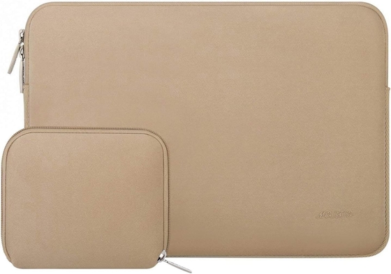 Manga de laptop Compatível com MacBook Air/Pro, notebook de 13 a 13,3 polegadas, saco de neoprene com caixa pequena, albaricoque