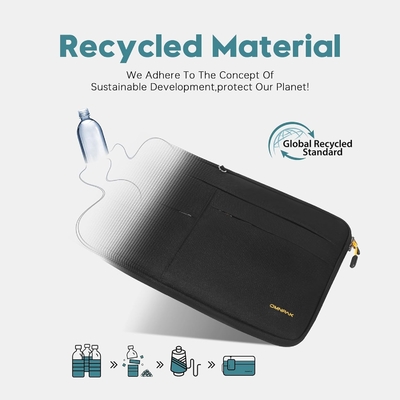 Adequado para,MacBook Pro 13-14 polegadas, PET reciclado laptop carregando caixa com alça e bolso de acessórios