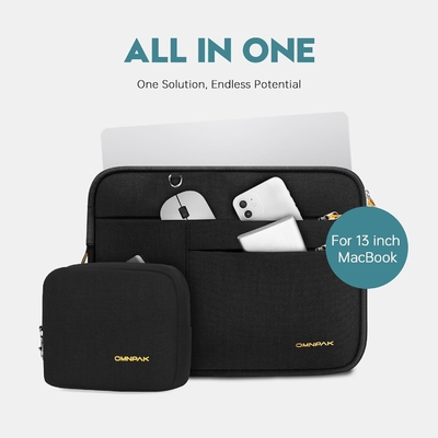 Adequado para,MacBook Pro 13-14 polegadas, PET reciclado laptop carregando caixa com alça e bolso de acessórios