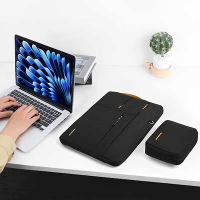 Adequado para,MacBook Pro 13-14 polegadas, PET reciclado laptop carregando caixa com alça e bolso de acessórios