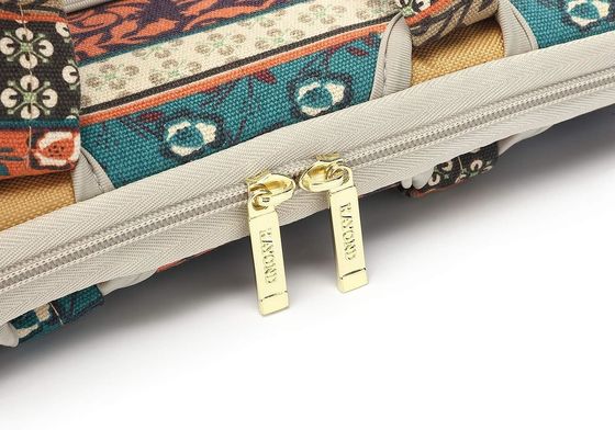 Saco portátil concebido para portáteis de 12,5 a 14 polegadas com tecido de lona impressa interior acolchado e várias opções de transporte