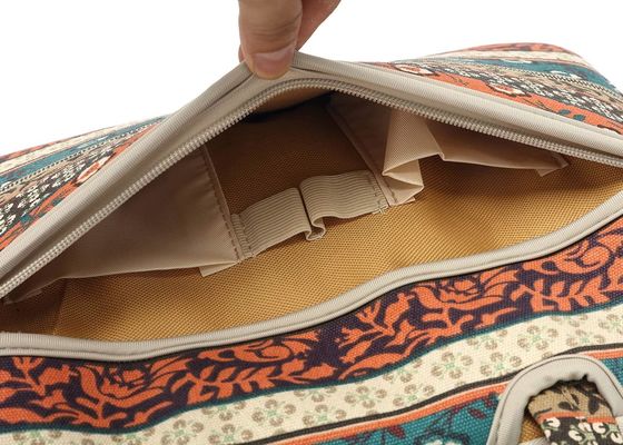 Saco portátil concebido para portáteis de 12,5 a 14 polegadas com tecido de lona impressa interior acolchado e várias opções de transporte