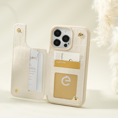 iPhone 13Pro Max 6.7&quot;, caixa de carteira com porta-cartas, caixa de proteção de couro com porta-anel,