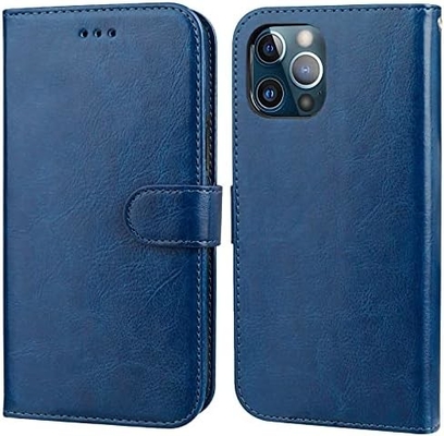 Compatível com iPhone 12 / Pro caixa de carteira com suporte de cartão PU stand de couro resistente a choques pulseira cinto clamshell 6,1 polegadas