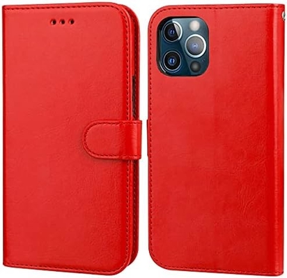 Compatível com iPhone 12 / Pro caixa de carteira com suporte de cartão PU stand de couro resistente a choques pulseira cinto clamshell 6,1 polegadas