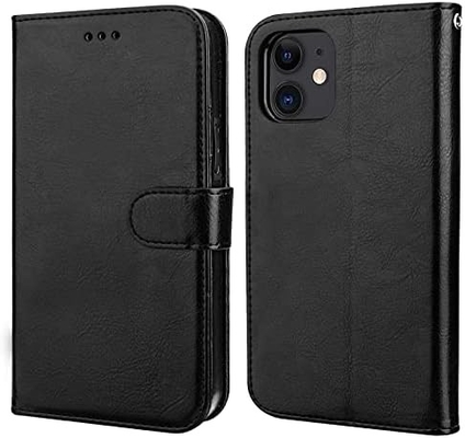 Compatível com iPhone 12 / Pro caixa de carteira com suporte de cartão PU stand de couro resistente a choques pulseira cinto clamshell 6,1 polegadas