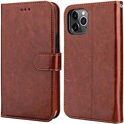 Compatível com iPhone 12 / Pro caixa de carteira com suporte de cartão PU stand de couro resistente a choques pulseira cinto clamshell 6,1 polegadas