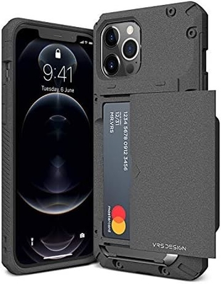 Para o iPhone 12 Pro Max com [4 cartões]Porta-moeda de cartão de crédito sólido premium para o iPhone 12 Pro Max de 6,7 polegadas