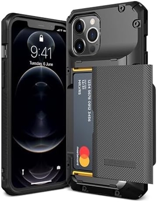Para o iPhone 12 Pro Max com [4 cartões]Porta-moeda de cartão de crédito sólido premium para o iPhone 12 Pro Max de 6,7 polegadas