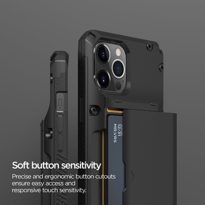 Para o iPhone 12 Pro Max com [4 cartões]Porta-moeda de cartão de crédito sólido premium para o iPhone 12 Pro Max de 6,7 polegadas