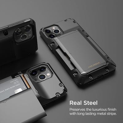 Para o iPhone 12 Pro Max com [4 cartões]Porta-moeda de cartão de crédito sólido premium para o iPhone 12 Pro Max de 6,7 polegadas