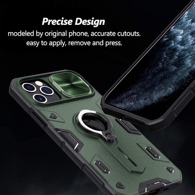 Capa do iPhone 12 Pro Max com Capa da Câmara e Kickstand, Capa de Proteção de Blindagem Militar,